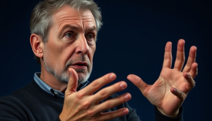 Middle-aged man explaining health concepts, discussing warning signs in your feet.