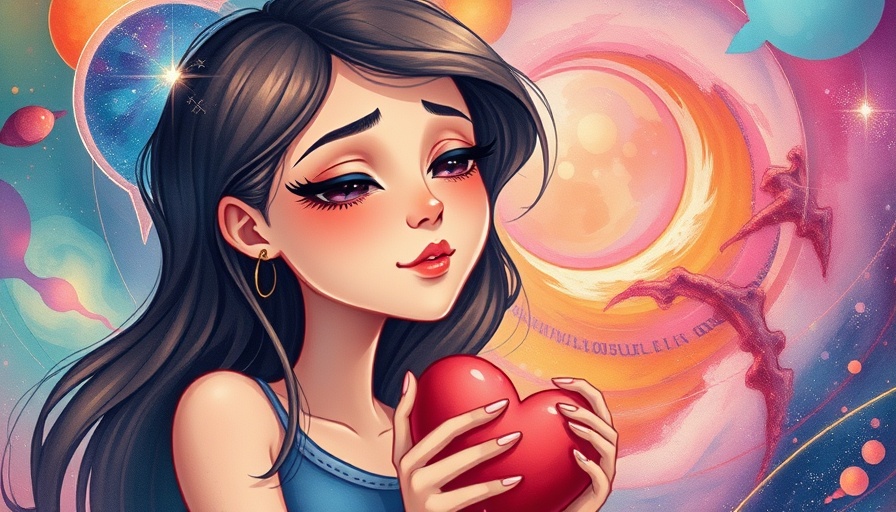 Mindfulness meditation practices illustration with young woman holding heart.