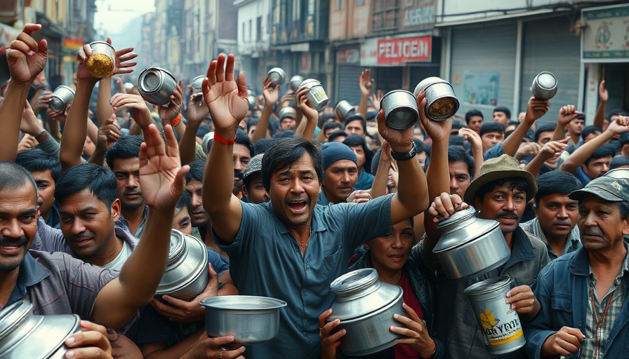 Gaza residents crowd for food during crisis, showcasing impact on mental health.