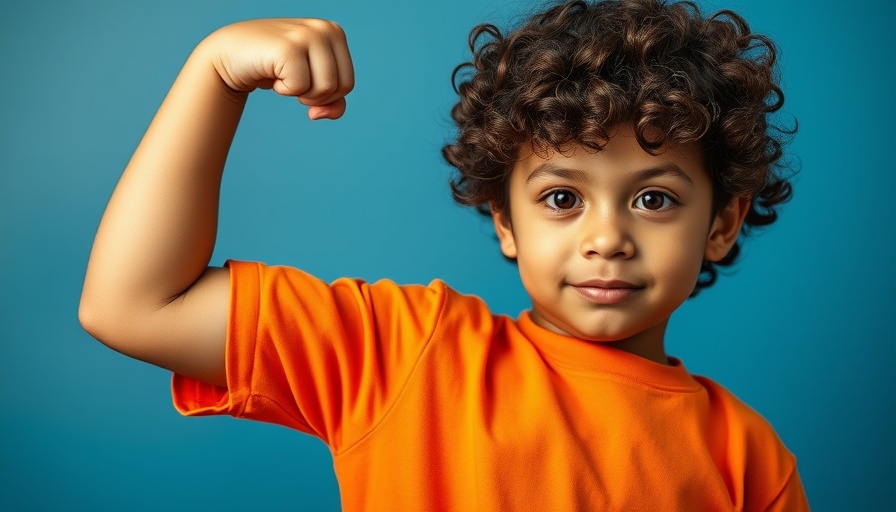 CDC recommends COVID-19 shots for kids - child flexing arm with bandage.