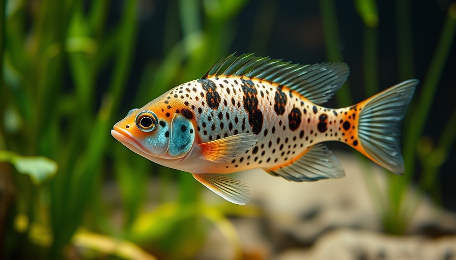 Spotted molly fish in lush aquatic environment, Molly Fish Care Guide.