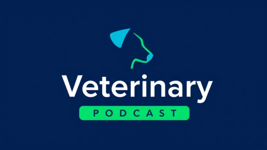 Veterinary Pain Management podcast logo design on blue background