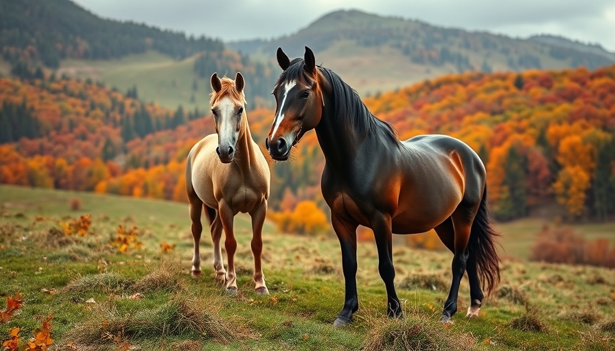 Majestic Ardennais horse breed in a scenic countryside landscape.