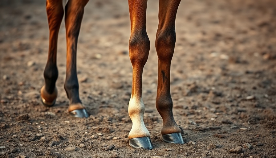 Close-up showing horse leg with hock lameness issue.