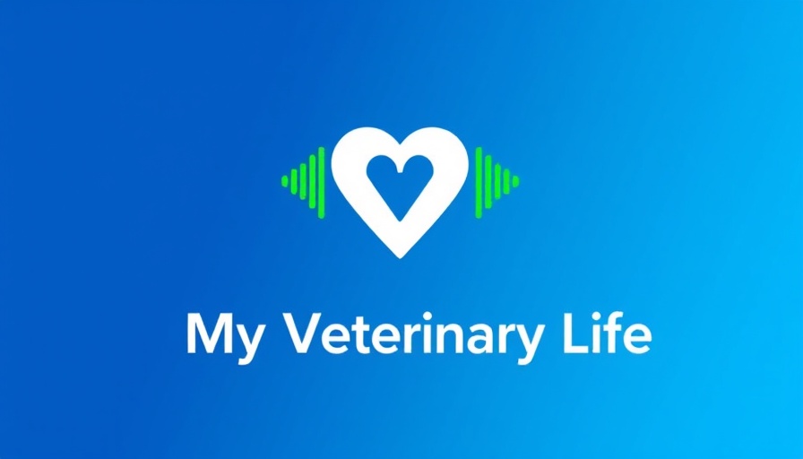 Graphic titled 'My Veterinary Life' with veterinary symbol and sound waves, pet health care trends.