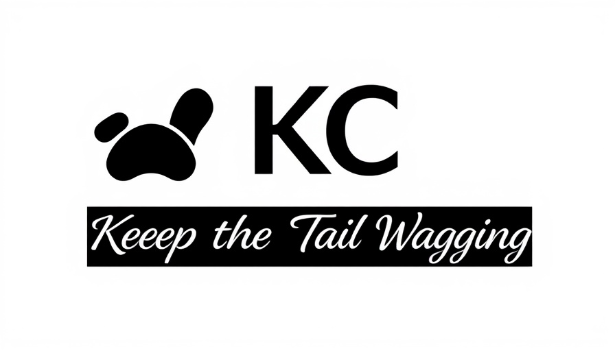 Minimalistic logo with KC letters, Keep the Tail Wagging text