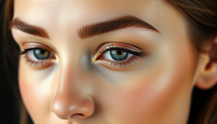 Close-up of soft style microblading on woman's eyebrows