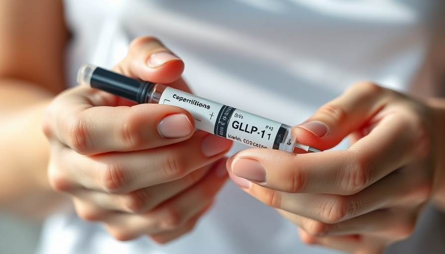 Hands holding GLP-1 medication pen, weight loss focus