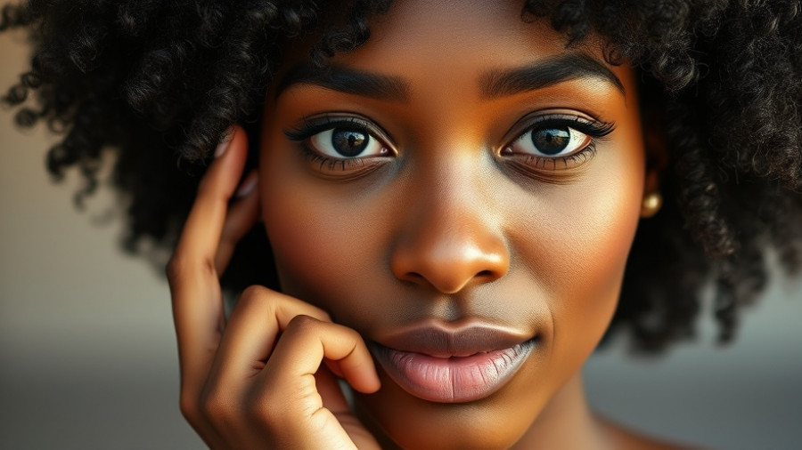 Confident woman with afro hair in photorealistic close-up.