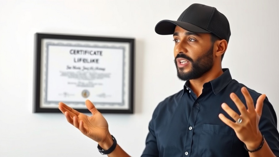 Man explaining PP405 and DHT treatments, gesturing in a medical setting.