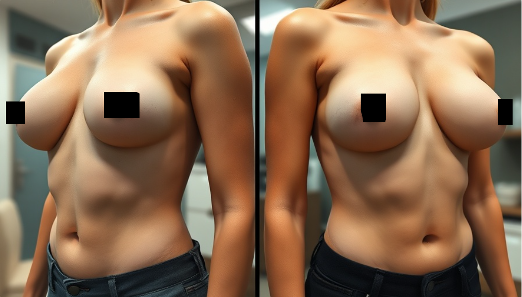 Breast implants guide: Before and after transformation close-ups.