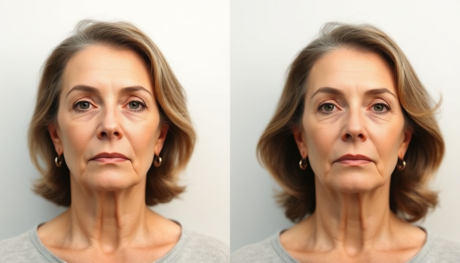 Facelift effects before and after on middle-aged woman.