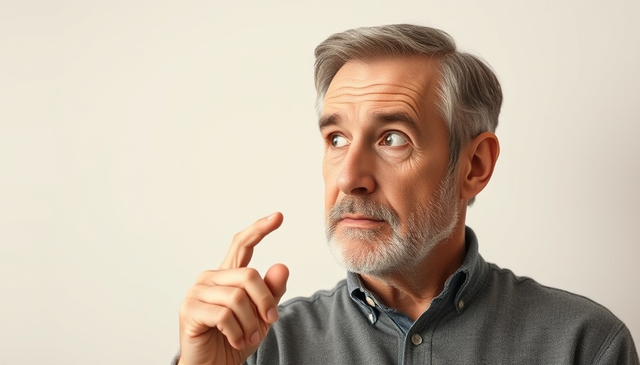 Man pointing at nose, discussing rhinoplasty insurance.