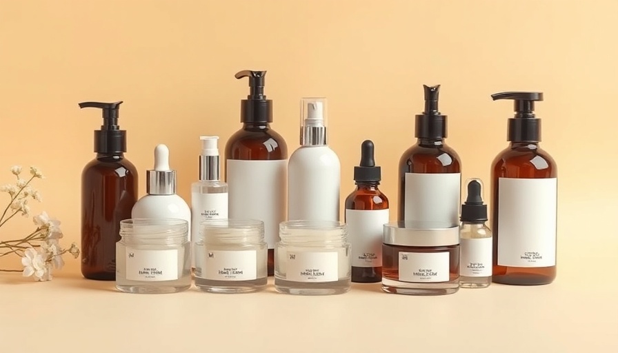 Minimalistic skincare products display for skincare regimens.