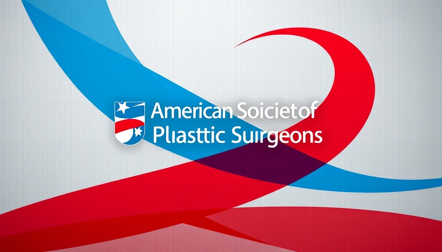 Abstract design with ASPS logo and advocacy theme, ELSA Healthcare Reform