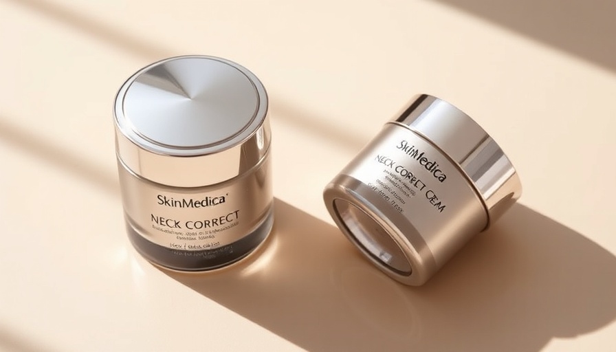 SkinMedica Neck Correct Cream bottles on beige surface showcasing luxurious design.