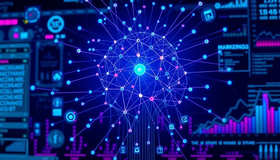 AI in marketing concept with futuristic digital design.