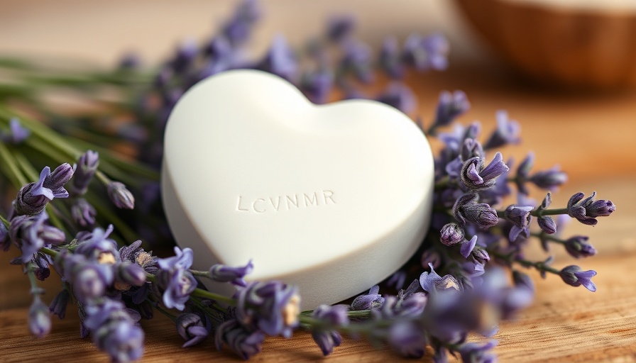 Heart-shaped soap beside lavender flowers for heart health benefits.