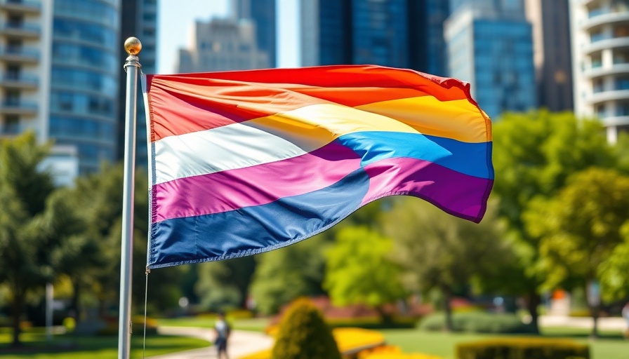 Transgender pride flag in sunny cityscape, symbolizing gender-affirming surgery.