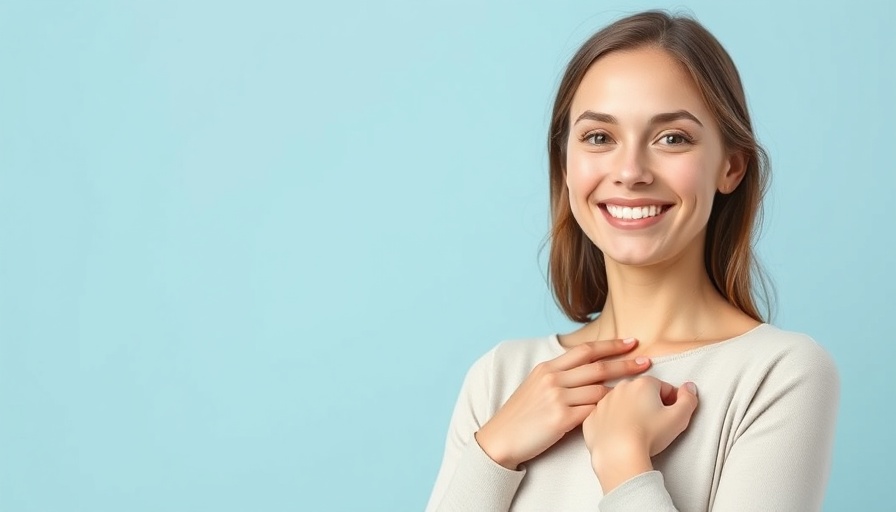 Confident young woman with gentle smile, breast augmentation concept.