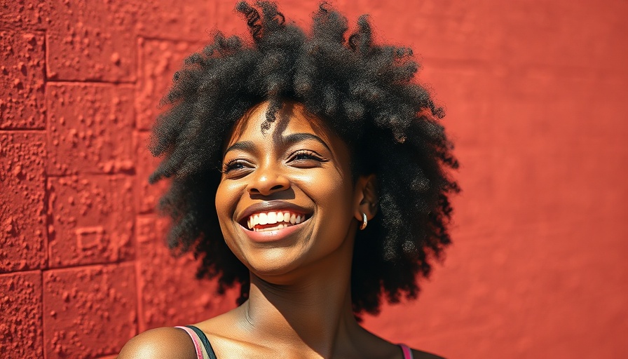 Happy woman with glowing skin, perfect for hydrating primer spot.