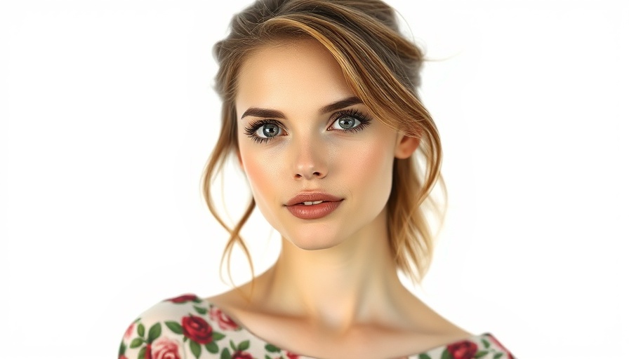Young woman in floral dress, confident expression, breast surgery options discussion.