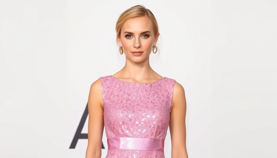 Blonde woman in pink dress at event, Amy Schumer skincare.