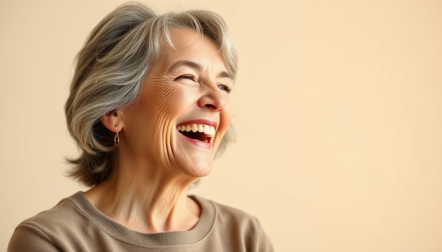 Joyful woman after mini facelift, vibrant confidence in studio setting.