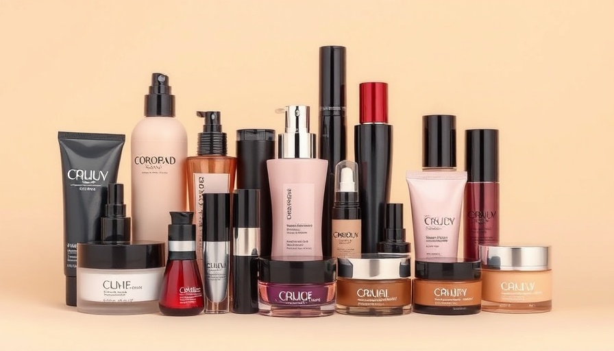 Stylish assortment of Black-owned beauty products on a beige background.