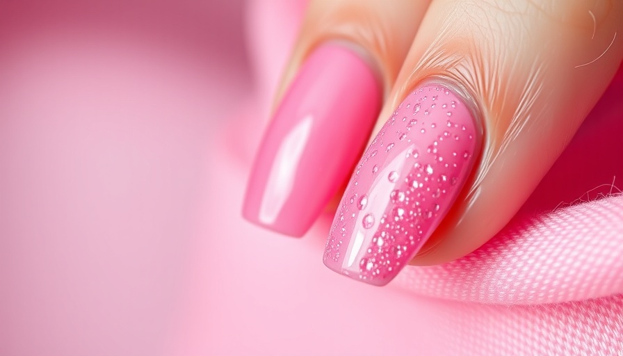 Elegant pink cat-eye nails with a sparkling finish.