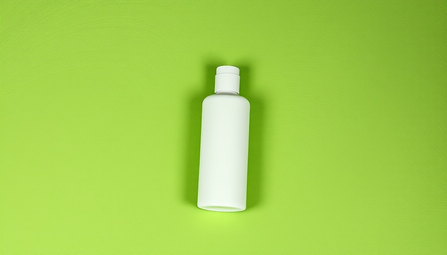 Green sunscreen reduce redness bottle on a textured surface