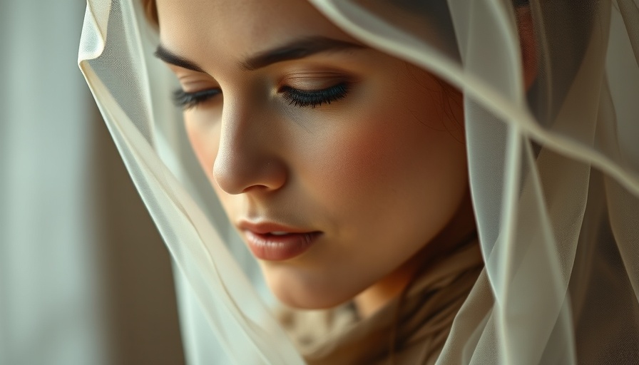 Elegant woman in a veil with a calm expression, soft colors