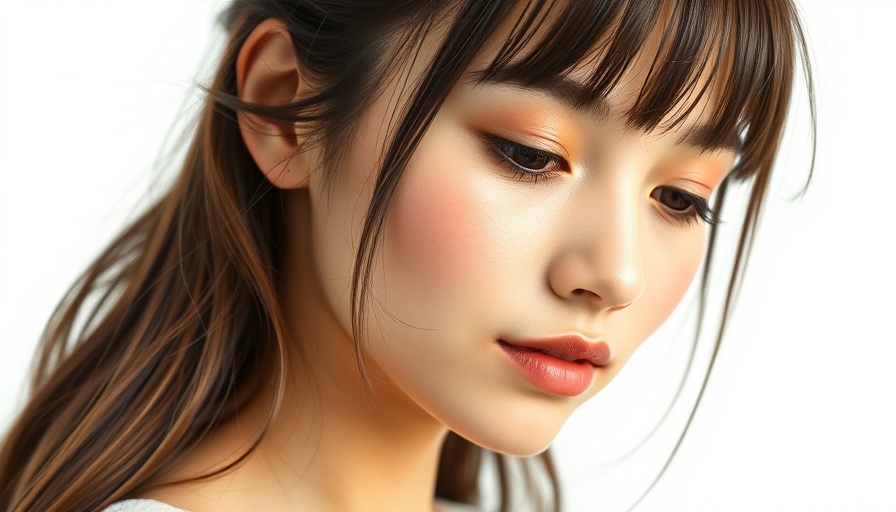 Young woman with anti-fringe hairstyle, serene expression.