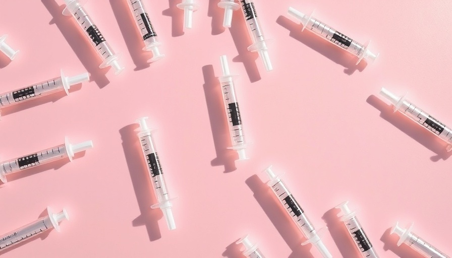 Array of syringes for undetectable injectables on pink background