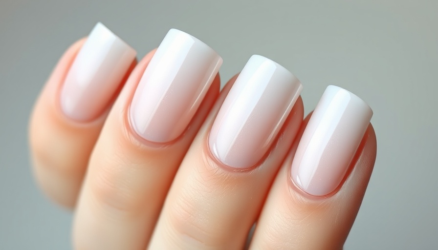 Elegant chrome French manicure with glossy finish.