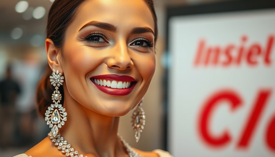 Elegant woman smiling at event, showcasing makeup look. Bethenny Frankel foundation hack.