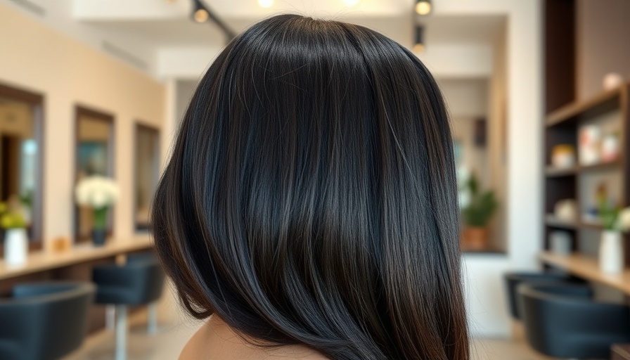 Silk press hair technique on black hair with glossy shine.