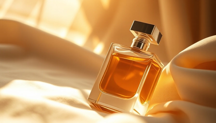 Elegant non-floral perfume bottle glowing in sunlight