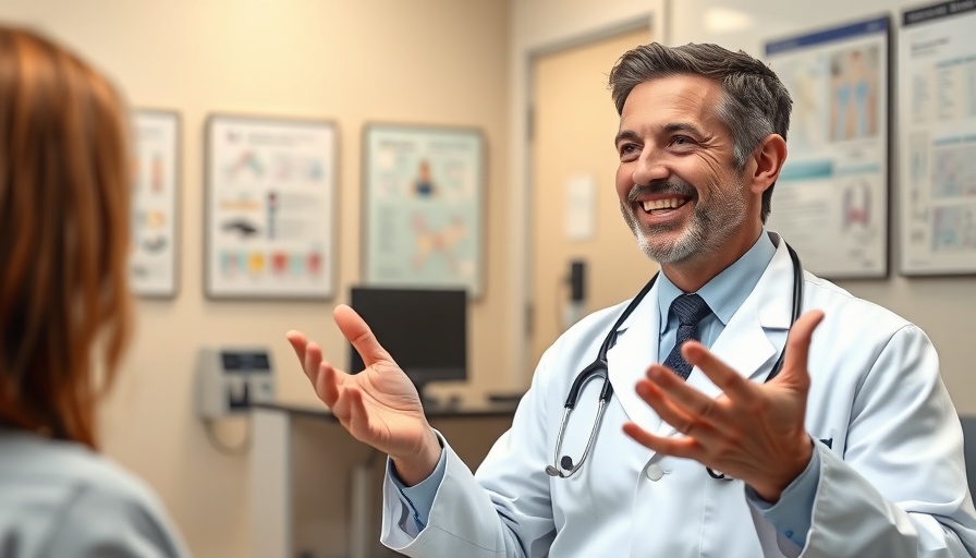 Doctor grading sexual health treatments in medical office.