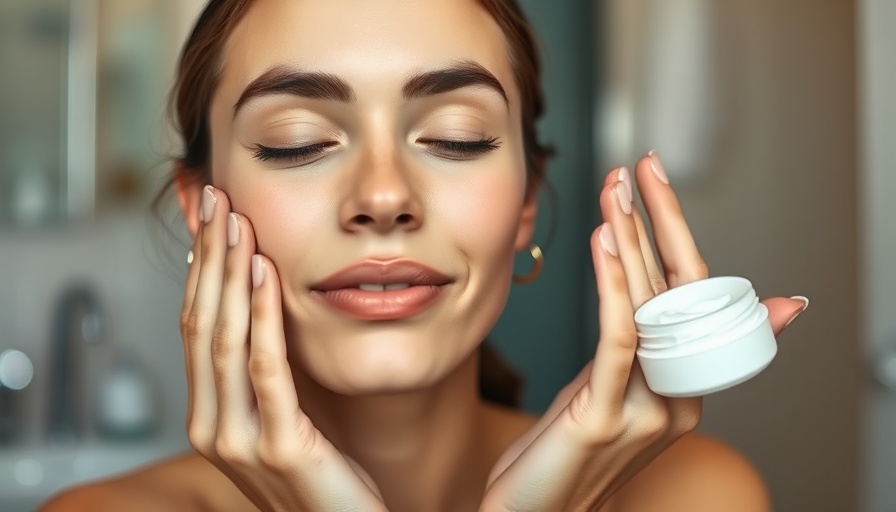 Young woman applying one of the best barrier creams recommended by dermatologists indoors.