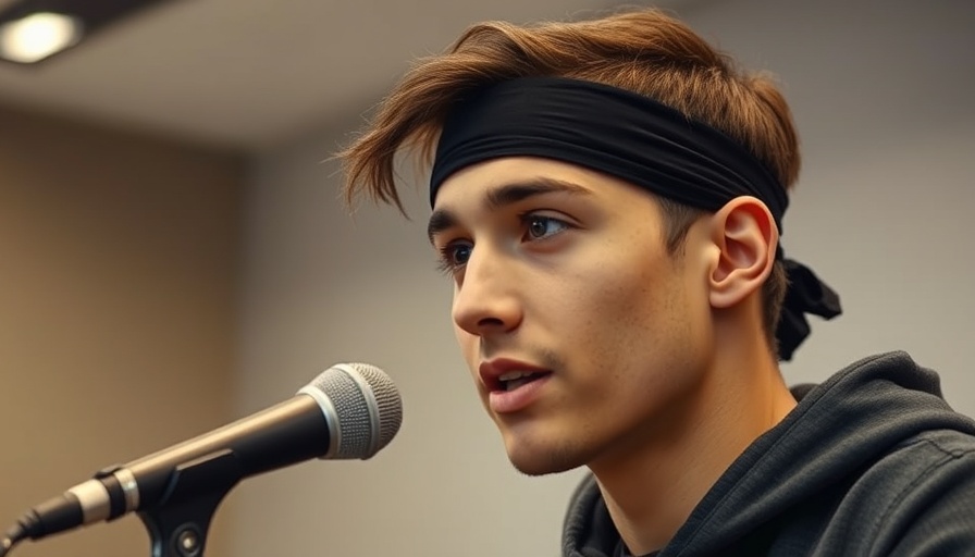 Young man discussing FUT hair transplant scarring solutions indoors.