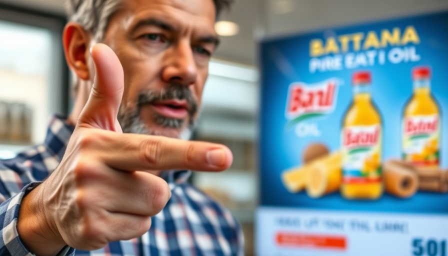 Close-up of man discussing Batana oil product, AI misinformation in health products.