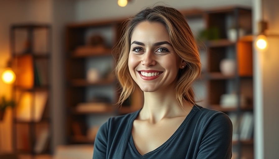 Confident woman in stylish room, representing Rebecca Minkoff gut health brand.