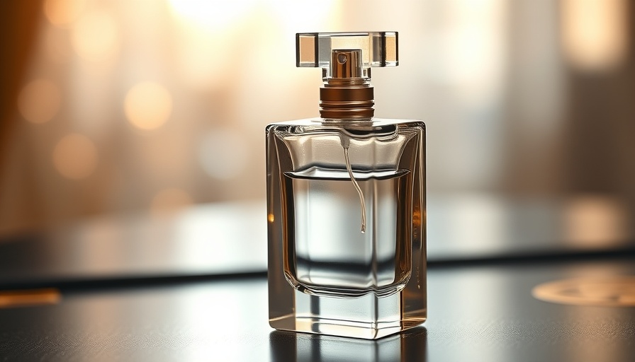 Slow-release perfume bottle in warm, soft light.
