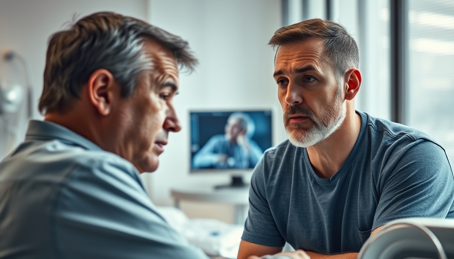 Man reacts to a medical scene on screen, emphasizing health challenges.