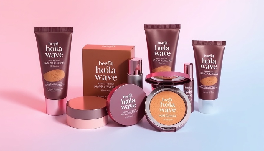 Benefit Hoola Wave Cream Bronzer products displayed artistically.