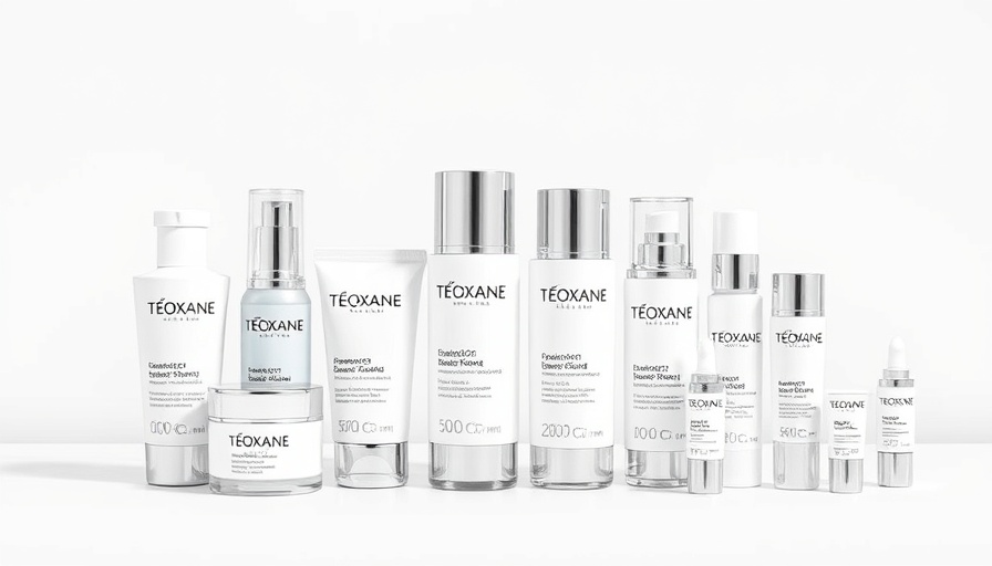 Teoxane Dermocosmetic Skincare Line products neatly arranged.
