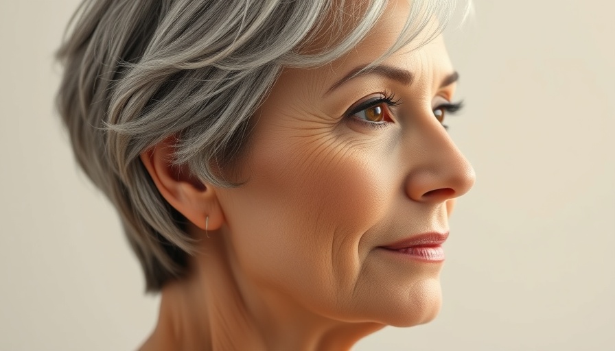 Elegant mature woman showcasing hair care for women over 50.