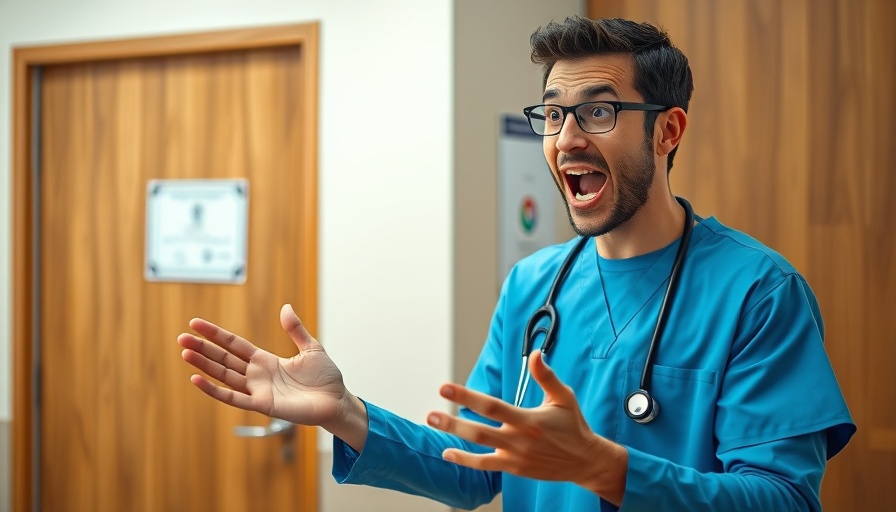 Medical professional excitedly gesturing, choosing a medical specialty.