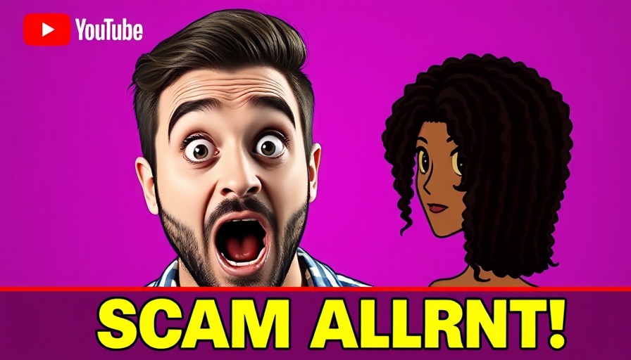 Shocked man reacting to deepfake scams related to hair product.